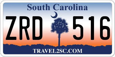 SC license plate ZRD516