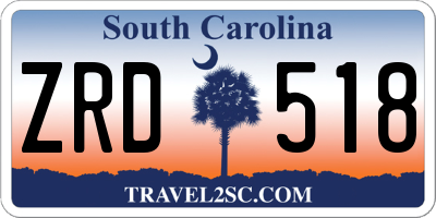 SC license plate ZRD518