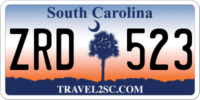 SC license plate ZRD523