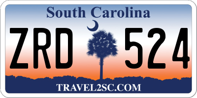 SC license plate ZRD524