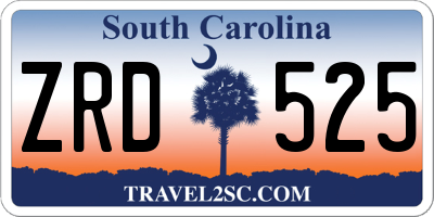 SC license plate ZRD525