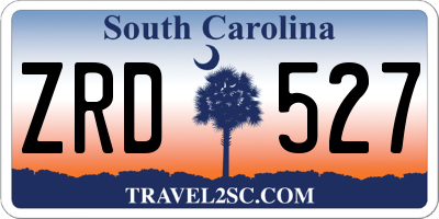 SC license plate ZRD527