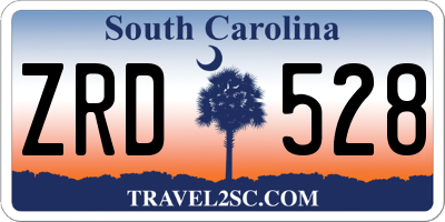 SC license plate ZRD528