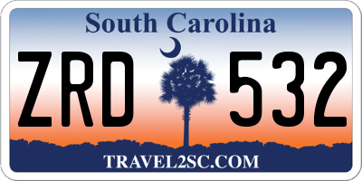 SC license plate ZRD532
