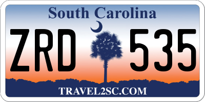SC license plate ZRD535