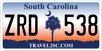 SC license plate ZRD538