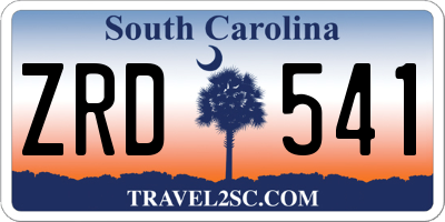 SC license plate ZRD541