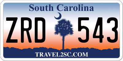 SC license plate ZRD543