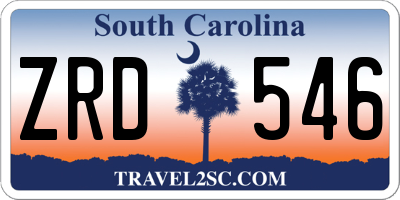 SC license plate ZRD546