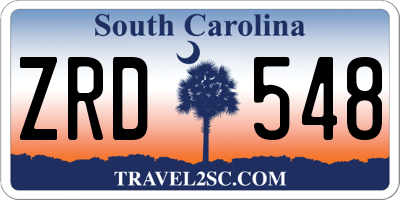 SC license plate ZRD548
