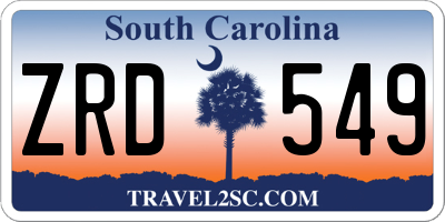 SC license plate ZRD549