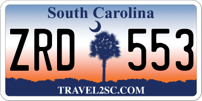 SC license plate ZRD553
