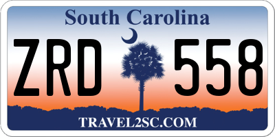 SC license plate ZRD558