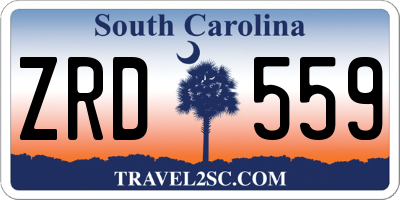 SC license plate ZRD559