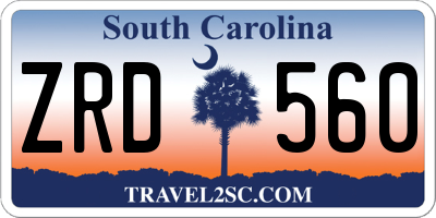 SC license plate ZRD560