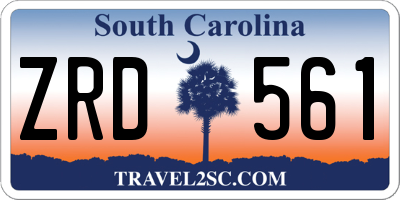 SC license plate ZRD561