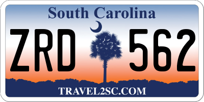 SC license plate ZRD562