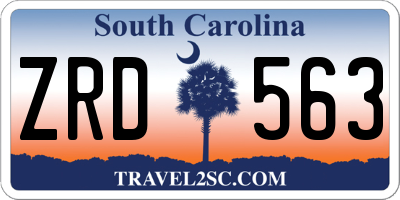 SC license plate ZRD563
