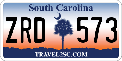 SC license plate ZRD573