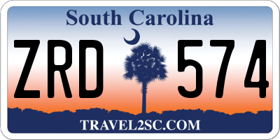 SC license plate ZRD574