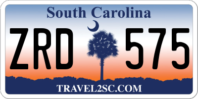 SC license plate ZRD575