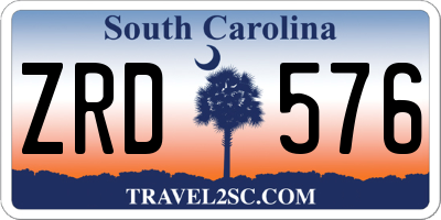 SC license plate ZRD576