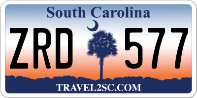 SC license plate ZRD577