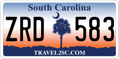SC license plate ZRD583