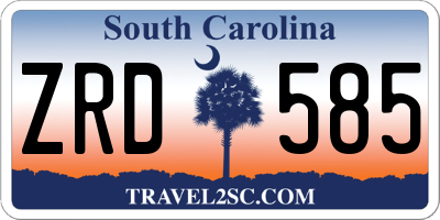 SC license plate ZRD585
