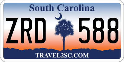 SC license plate ZRD588
