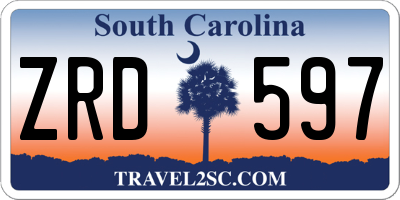 SC license plate ZRD597