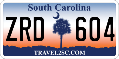 SC license plate ZRD604