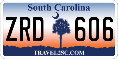 SC license plate ZRD606
