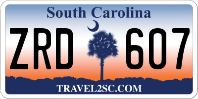 SC license plate ZRD607