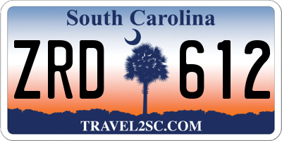 SC license plate ZRD612
