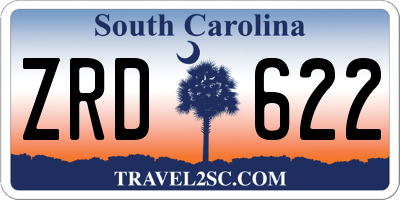 SC license plate ZRD622