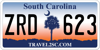 SC license plate ZRD623