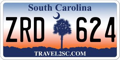 SC license plate ZRD624