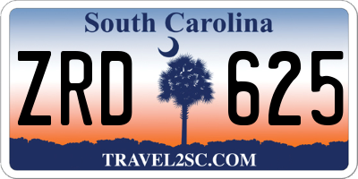 SC license plate ZRD625