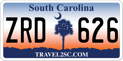 SC license plate ZRD626