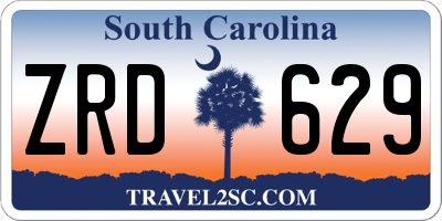 SC license plate ZRD629