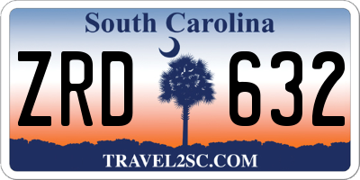 SC license plate ZRD632