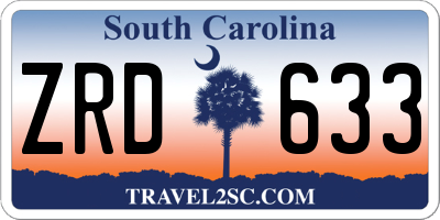 SC license plate ZRD633