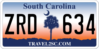 SC license plate ZRD634