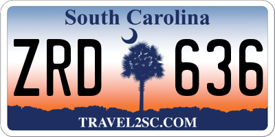 SC license plate ZRD636