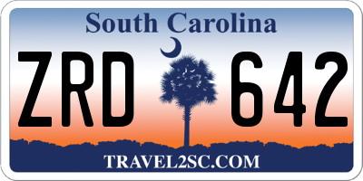 SC license plate ZRD642