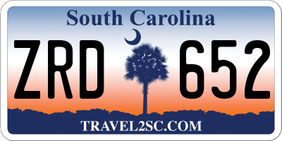 SC license plate ZRD652