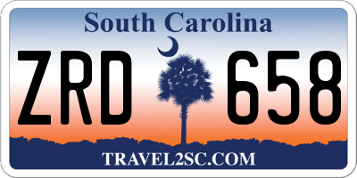 SC license plate ZRD658