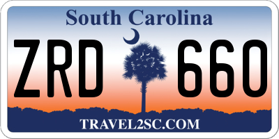 SC license plate ZRD660