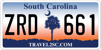 SC license plate ZRD661